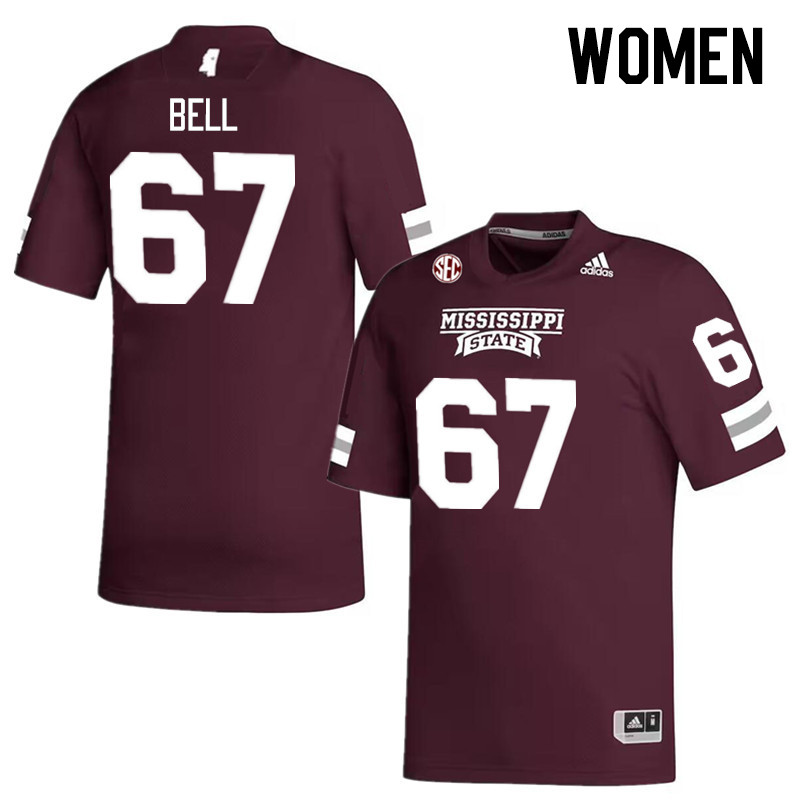 Women #67 Leon Bell Mississippi State Bulldogs College Football Jerseys Stitched Sale-Maroon